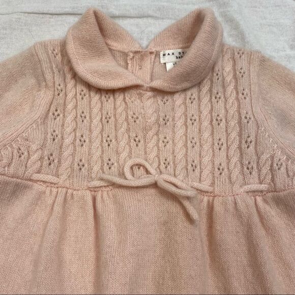 Brand New With Tags Max Studio Baby Pink Cashmere Long Sleeved One Piece 3-6 mos - Picture 9 of 11